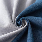 Texture élégante de tissu bicolore bleu et gris, idéale pour la décoration intérieure moderne et chic.
