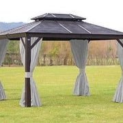 rideau pergola blanc gris semi transparent contemporain décorationextérieur tringle métalliques