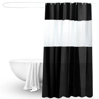 rideau douche noir blanc texture moderne 180x200cm intemporel sophistiqué lumière intimité