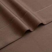 rideau polyester marron contemporain opacité totale lisse décoration maison plis coutures apparentes