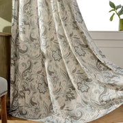 rideau floral semi transparent polyester øillets motifs végétaux bohème decoration fenetre