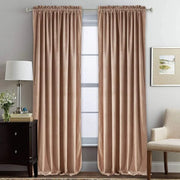 rideau velours beige rosé élégant opacité élevée øillets contemporain dimension 130x240cm