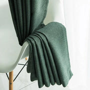 rideau fenêtre vert foncé tissage texturé moderne opaque losange minimaliste