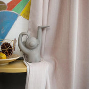 rideau fenêtre oscillant battant rose clair texturé contemporain tissu épais plis flamands galon fronceur