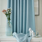 rideau fenêtre wc bleu clair blanc plissé scandinave opaques texturés dimensions ajustables