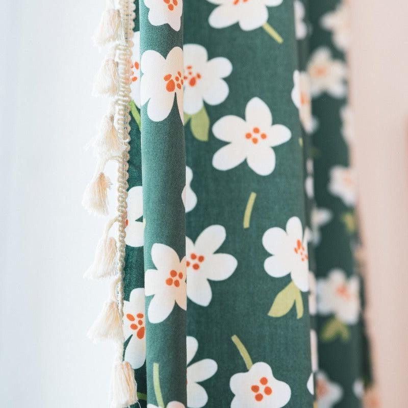 Rideau Floral Vert | Ombre Interieur