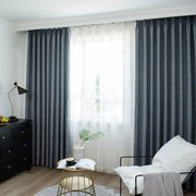 rideau gris foncé opaque voilage transparent moderne tissu texture minimaliste tringle rideau decoration