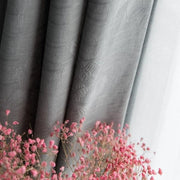 rideau gris floral semi translucide moderne élégant plis motif texturéOpaque