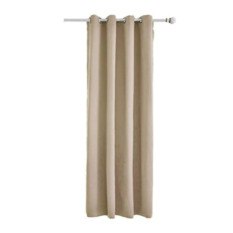 Rideau beige élégant pour intérieur moderne, idéal pour salon ou chambre. Ce rideau offre une ambiance chaleureuse et intime tout en ajoutant une touche de sophistication à votre décoration. Facile à installer avec sa tringle intégrée. Parfait pour ajuster la lumière naturelle et préserver votre intimité.