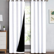 rideau insonorisant tissu lisse plissé moderne couleur blanc noir gris métallique