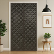 rideau insonorisant marron isolant thermique texture cuir losange moderne minimaliste opaque adhésif attache