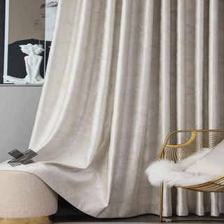 rideau occultant crème texture florale moderne semi translucide 100x250cm 150x250cm
