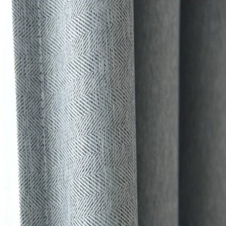 rideau isolant thermique anti chaleur gris blanc motif chevron semi transparent moderne minimaliste