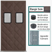 rideau isolant thermique marron motif losange moderne matériaux moelleux fixations velcro