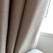 rideau isolant thermique occultant beige gris herringbone classique tissu opacité moyenne chambre isolation lumière