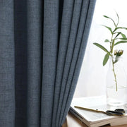 rideau isotherme bleu gris moderne opaque tissu minimaliste isolation thermique chambre