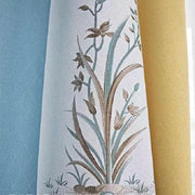 rideau moderne motif floral bleu jaune blanc opaque voilage transparent scandinave