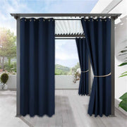 rideau extérieur bleu marine tissu uni polyester haute qualité moderne minimaliste métalliques total opaque