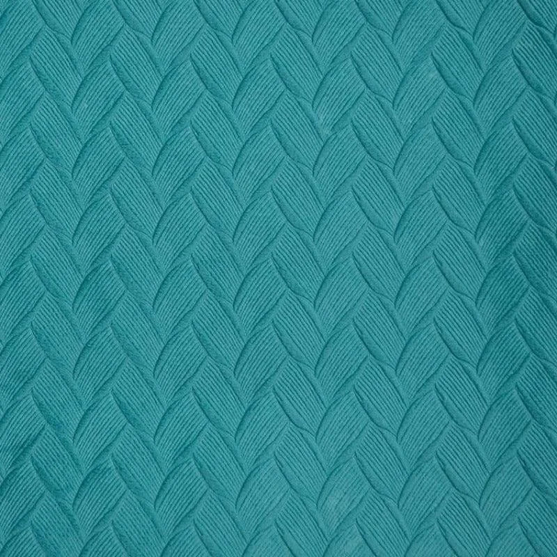 Texture tressée bleu turquoise, motif en chevrons, idéale pour décoration intérieure moderne, style élégant et tendance, parfait pour ajout d'une touche de couleur vibrante.
