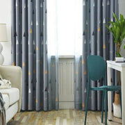 rideau géométrique gris jaune opacité moyenne métalliques moderne minimaliste triangles imprimés texture lisse