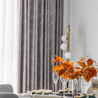 rideau occultant moderne gris motif abstrait voilage transparent orange fleurs chambre
