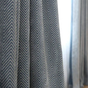 rideau occultant grande largeur bleu marine beige chevron opacité variable moderne tissé