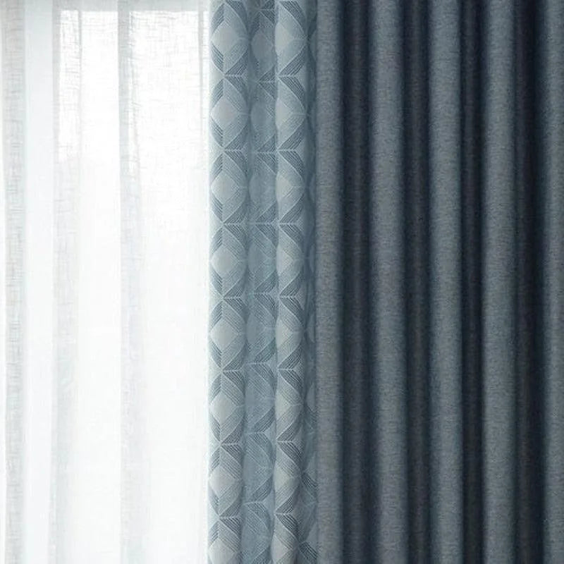 Rideaux modernes et élégants avec motifs géométriques, parfaits pour ajouter une touche sophistiquée à votre décoration intérieure. Ces rideaux gris foncé apportent une ambiance contemporaine à votre salon ou chambre, tout en filtrant la lumière pour créer une atmosphère cosy. Accessoire de décoration idéal pour un style chic et épuré.