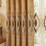rideau marron floral velouté opacité variable tringle classique decoration