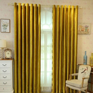 rideau occultant jaune doré texture veloutée opaque classique øllets tringle