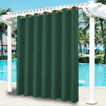 Rideau d'extérieur vert pour pergola au bord d'une piscine, offrant intimité et élégance dans un cadre tropical. Parfait pour améliorer votre espace extérieur et créer une atmosphère sereine et stylée.