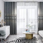 Rideaux élégants pour salon moderne, intégrant des motifs géométriques pour une décoration intérieure raffinée. Ajoutez une touche de style à votre espace de vie avec ces rideaux au design contemporain, parfaits pour filtrer la lumière tout en apportant une touche chic et sophistiquée à votre pièce principale.