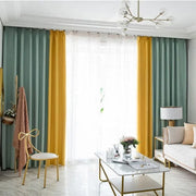 rideau occultant vert jaune blanc rose tissu texturé semi transparent moderne tringle rideau