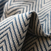 rideau grande largeur bleu foncé beige motif chevron dimensions variées opacité totale ethnique