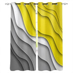 Rideaux modernes aux motifs ondulés jaunes et gris, parfaits pour ajouter une touche contemporaine et élégante à votre intérieur. Idéal pour salon, chambre ou bureau, offrant une ambiance chic avec un design artistique et coloré.