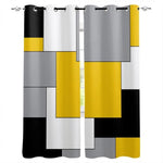 Rideaux modernes avec un motif géométrique coloré en jaune, noir, blanc et gris. Parfaits pour apporter une touche contemporaine à n'importe quelle pièce. Idéaux pour décorer un salon, une chambre ou un bureau avec style. Dispose de caractéristiques pratique pour un assemblage facile. Ajoutez une note de couleur et de design à votre intérieur.