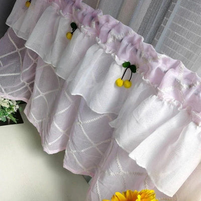 Voilage décoratif pour fenêtre avec motif élégant et petits détails jaunes. Parfait pour ajouter une touche de charme à votre intérieur. Accessoire idéal pour illuminer un salon ou une chambre à coucher.