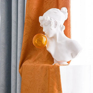 rideau porte entrée isolant orange motifs floraux 100x250cm opaque modernestyle