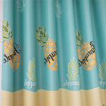 Rideau de douche ananas turquoise, design tropical attrayant, idéal pour une décoration de salle de bain moderne et rafraîchissante, motif fruité captivant, accessoire de décoration intérieure original.