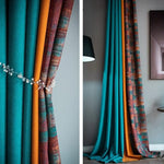 Rideaux élégants et colorés pour sublimer votre intérieur, mélange harmonieux de teintes turquoise, orange et multicolores, parfaits pour apporter une touche moderne et raffinée à votre décoration. Idéal pour salon, chambre ou bureau, ces rideaux procurent une ambiance chaleureuse et accueillante.