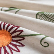 rideau enfant motifs floraux tournesols brodés voilage blanc cassé semi transparent bohème