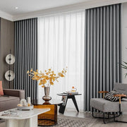 rideau moderne gris blanc plissé opaque transparent élégant minimaliste tringle