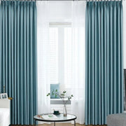 rideau moderne bleu turquoise opaque texturé finelines vertical épuré