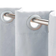 rideau tonnelle blanc gris tissu lisse moderne métalliques tringle jardin terrasse