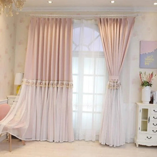 Rideau Rose Blanc