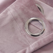 rideau rose velours opaque øillets tringle passe tringle plis flamands galon fronceur