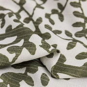 rideau voilage motif végétal blanc cassé vert olive semi transparent naturel bohème contemporain tringle