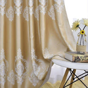rideau floral beige blanc motif brodé opacité variable classique øillet tringle chambre salon