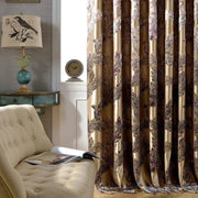 rideau plissé floral beige marron violet vert gris décoration intérieure classique thermique occultant phonique