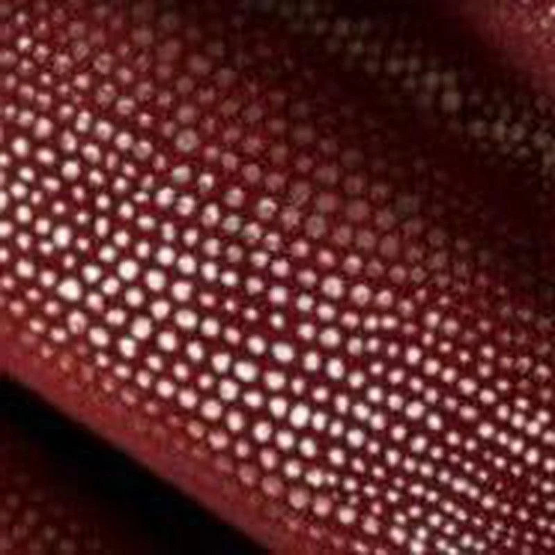 Image montrant une texture unique avec un motif de points réguliers sur un fond rouge, idéal pour un design moderne et élégant. Parfait pour une utilisation dans la mode ou la décoration intérieure, ce motif apporte une touche de sophistication et de style visuel distinctif.