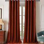 Rideaux épais de couleur brique pour décoration intérieure, idéaux pour salon ou chambre, se distinguant par leur élégance et capacité à filtrer la lumière, ajoutant une touche chaleureuse à votre espace de vie.